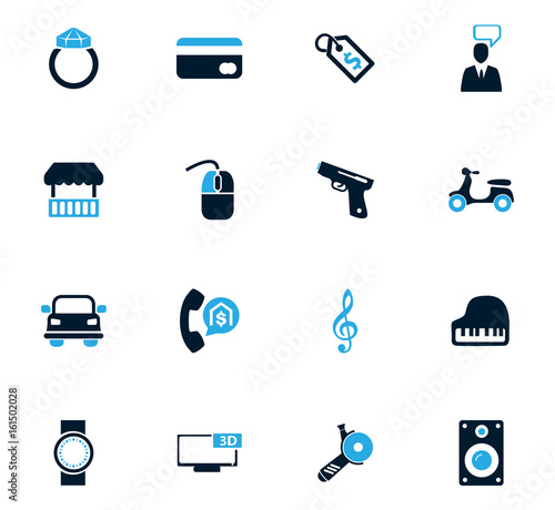Pawnshop icons set