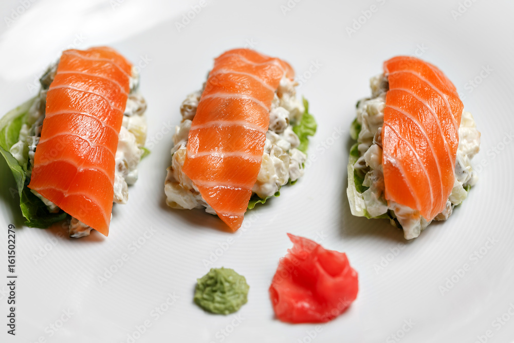 Salad - smoked salmon with vegetables Salad - smoked salmon with vegetables