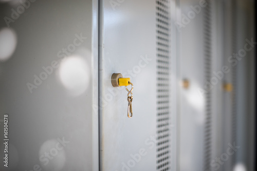 Row of grey lockers
