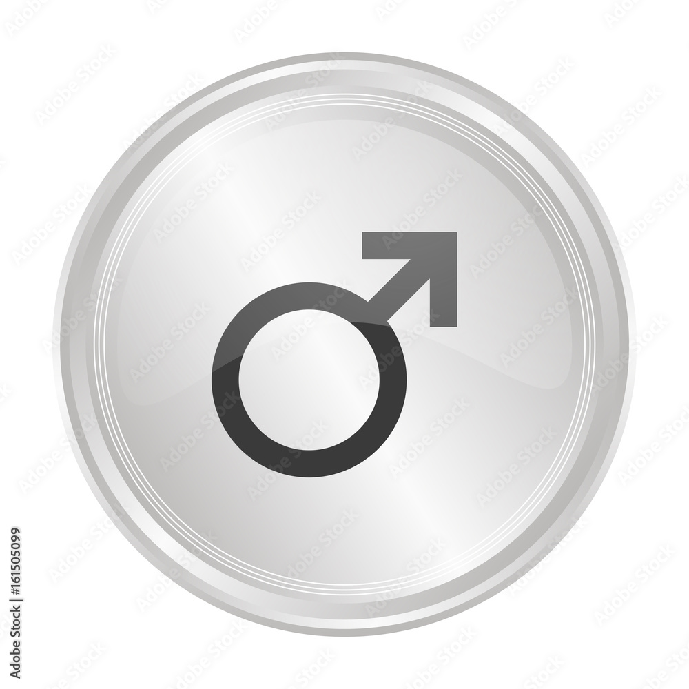 Geschlecht männlich - Verchromter Button Geschlecht männlich - Verchromter Button