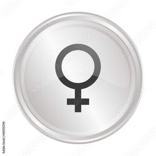 Geschlecht weiblich - Verchromter Button