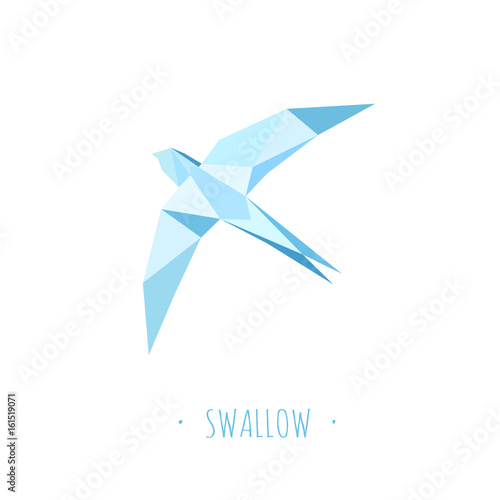 Swallow stylized triangle polygonal model