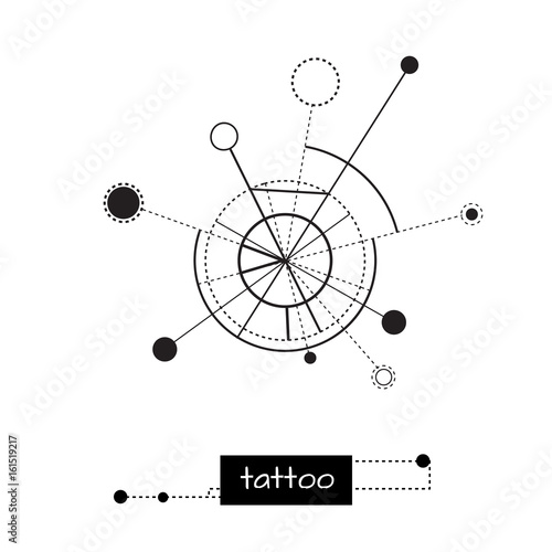 Abstract mystic sign with geometric shapes