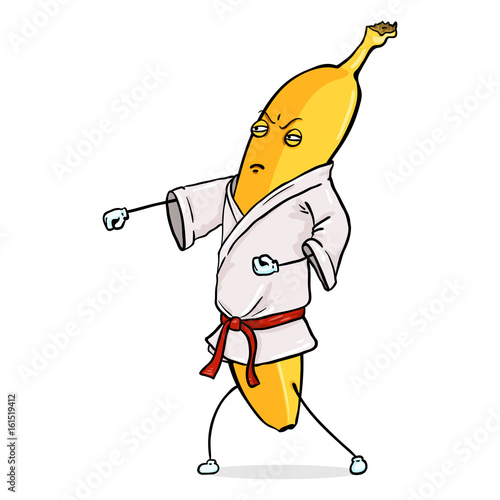 Vector Cartoon Character - Karate Banana