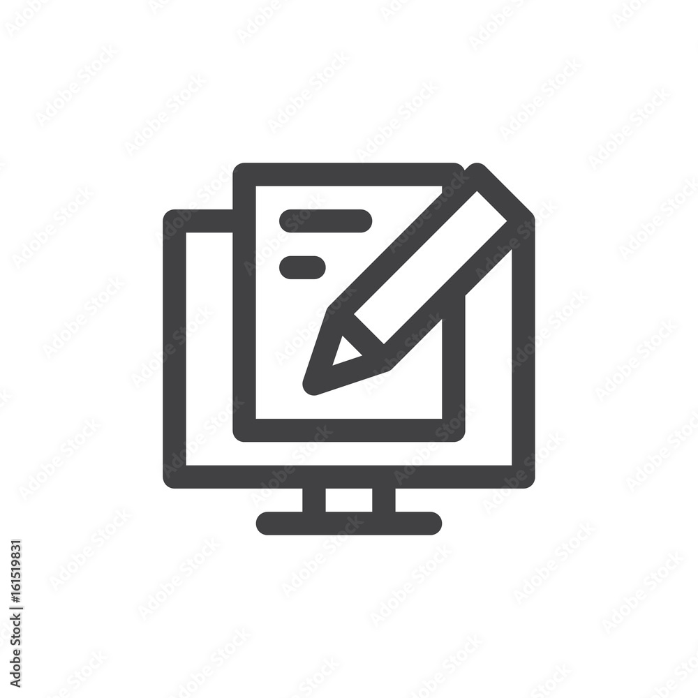 Write blog post line icon, outline vector sign, linear style