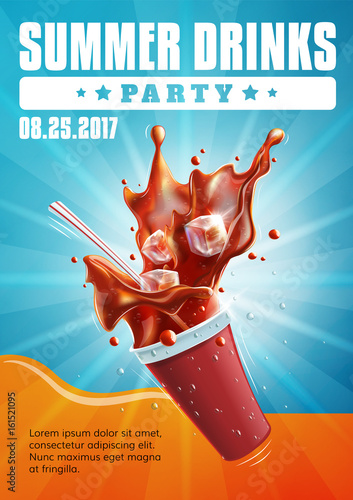 Summer Drinks Party - poster flyer template