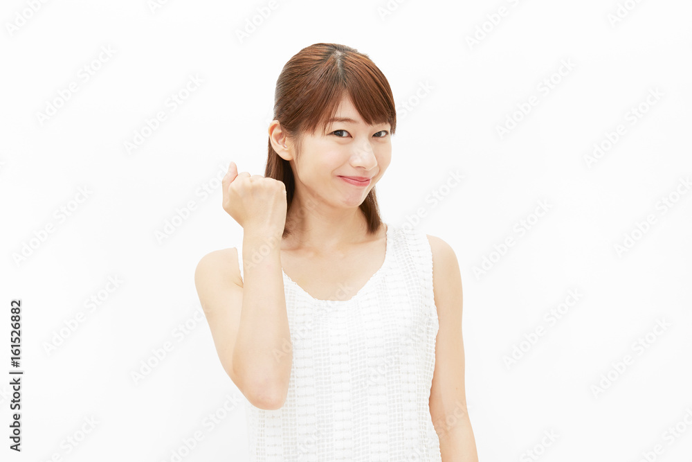 女性 ガッツポーズ 女性 ガッツポーズ