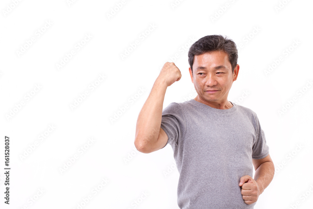 strong old or middle aged man white isolated strong old or middle aged man white isolated