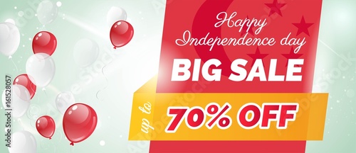 9 August. Singapore Independence Day greeting card. Sale banner template design. Vector illustration