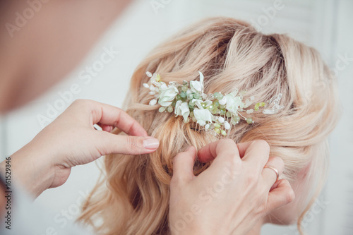 Hair stylist makes styling ...