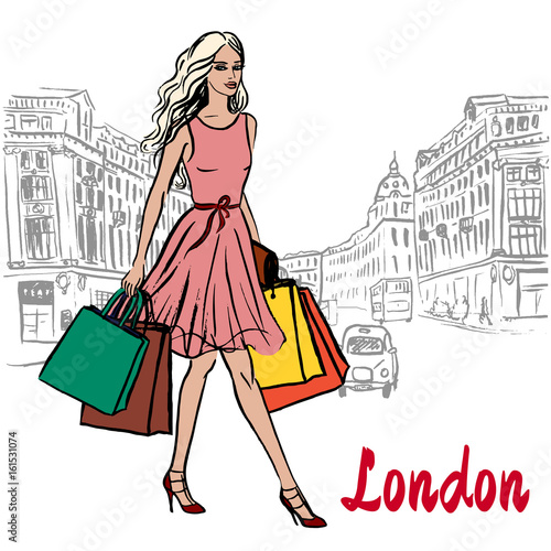 woman with shopping bags
