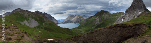 Mountain lake panorama before the storm photo