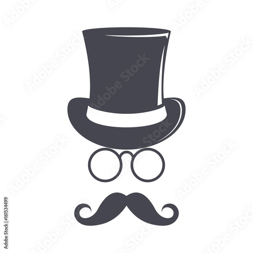 Vintage top hat. Cylinder hat illustration. Top hat vector icon