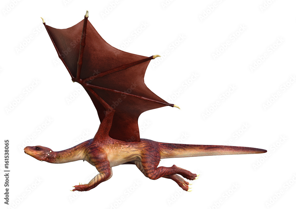 3D Rendering Fantasy Dragon on White 3D Rendering Fantasy Dragon on White