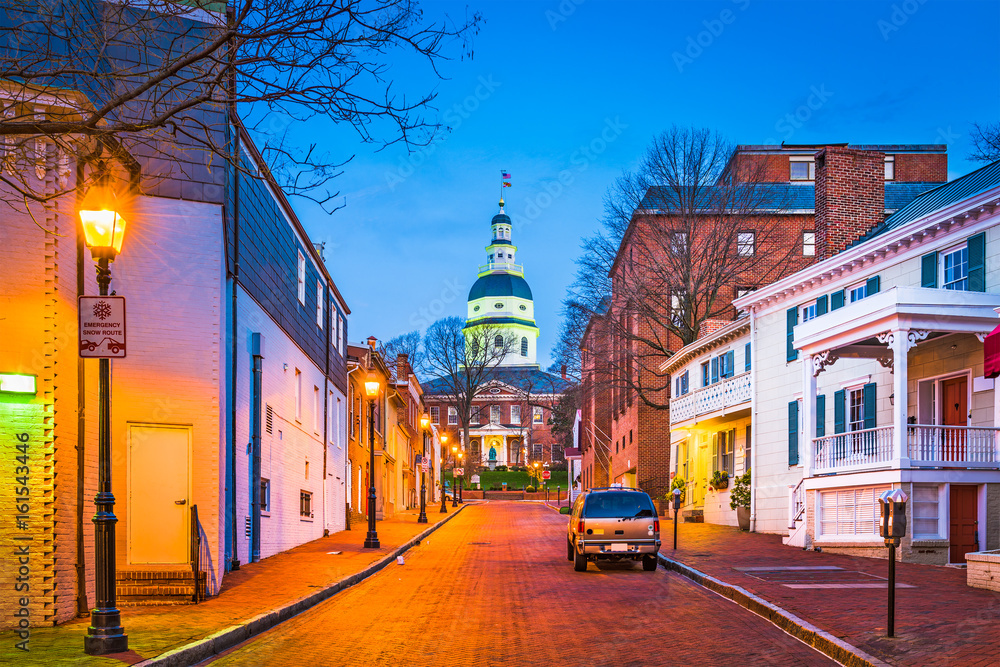 Annapolis, Maryland, USA Downtown - obrazy, fototapety, plakaty 