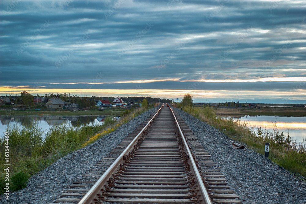 railway stretches into the distance