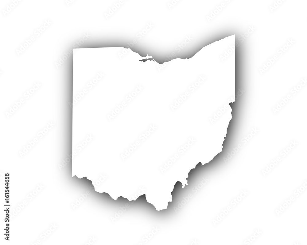 Karte von Ohio mit Schatten Karte von Ohio mit Schatten