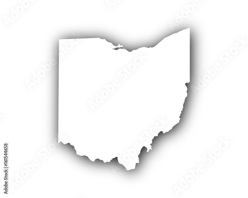 Karte von Ohio mit Schatten