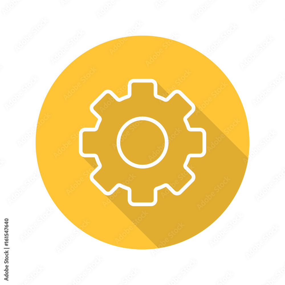 Cogwheel flat linear long shadow icon Cogwheel flat linear long shadow icon