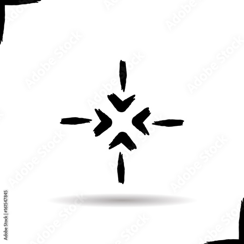 4 arrows aiming to the center glyph icon