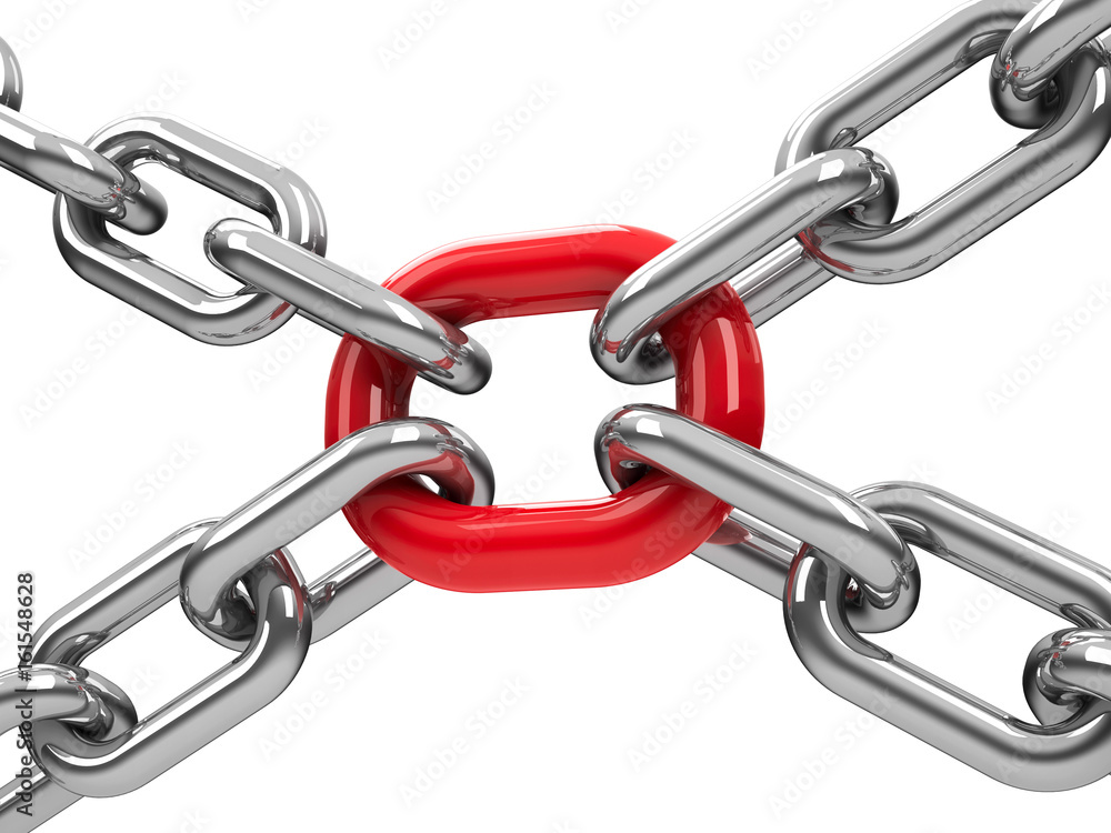 Obraz premium Chains with red link #3