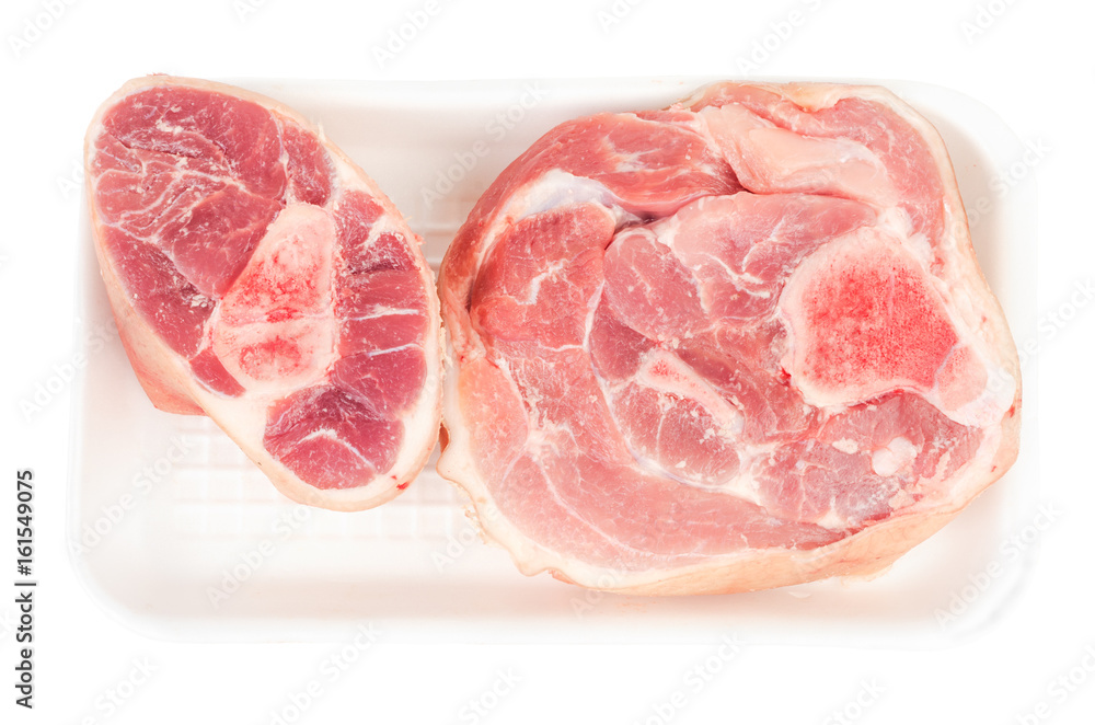 Pork knuckle in a container isolated Pork knuckle in a container isolated