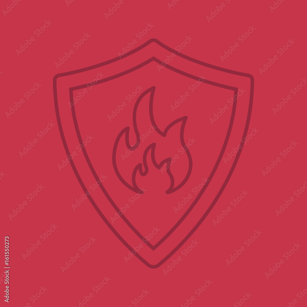 Firefighters badge color linear icon Firefighters badge color linear icon