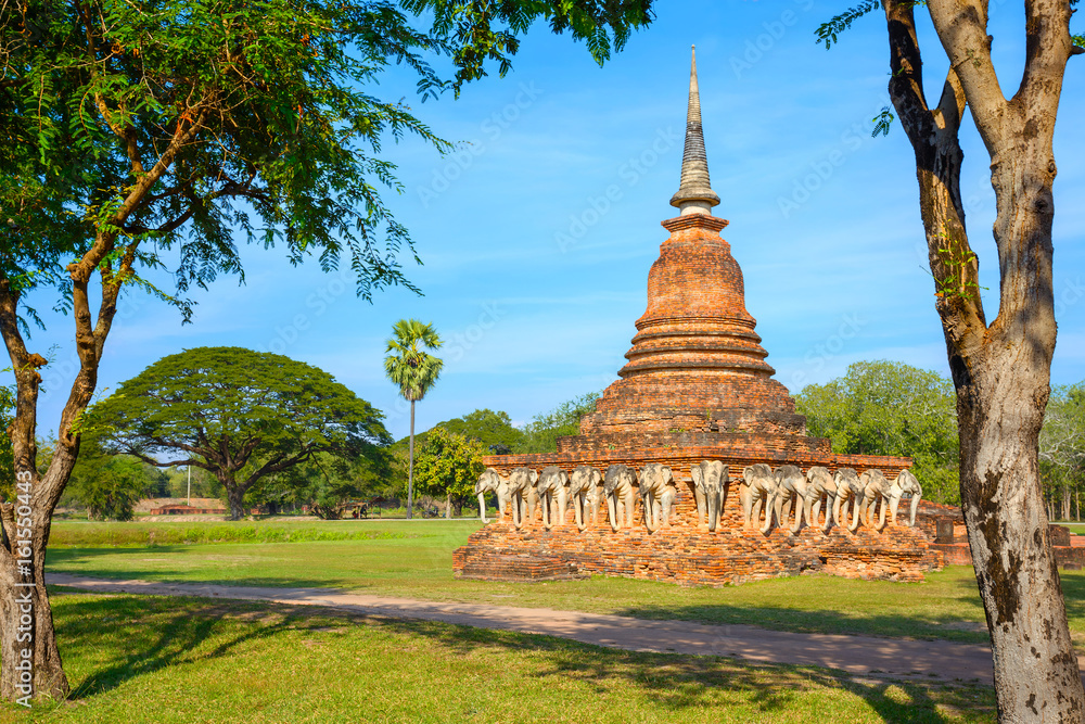 Wat Sorasak Temple at Sukhothai Historical Park, a UNESCO World Heritage Site in Thailand