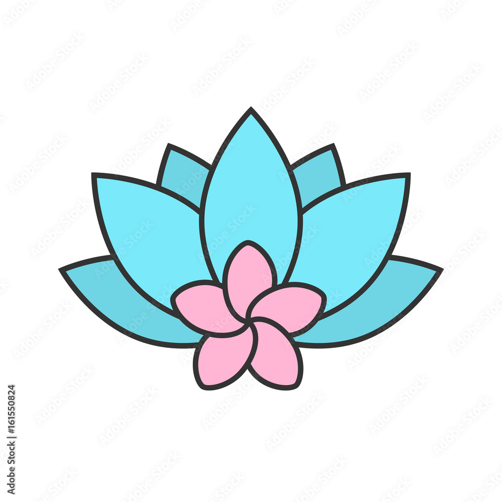Spa salon flowers color icon Spa salon flowers color icon