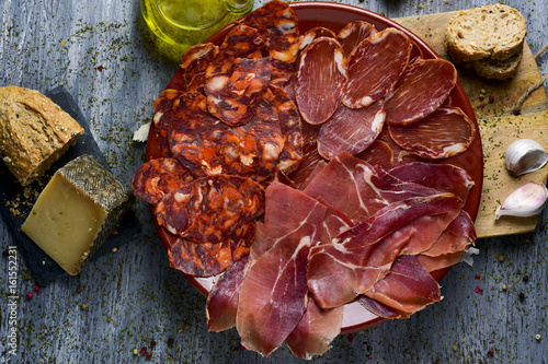 assortment of spanish cold meats