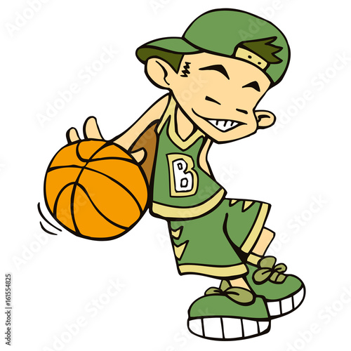 Basketball player bouncing the ball