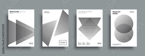Minimal covers design set. Simple shapes with halftone gradients. Eps10 layered vector. photo