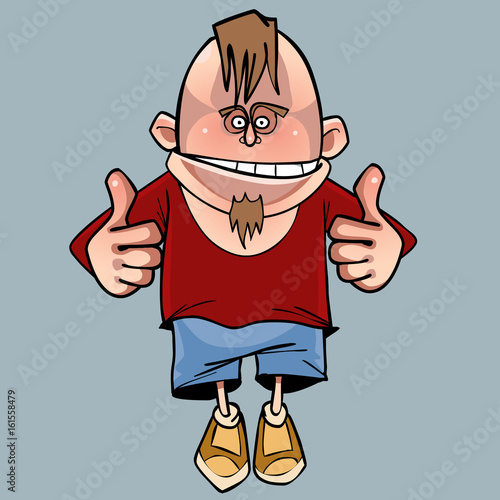 cartoon funny smiling male character with a beard