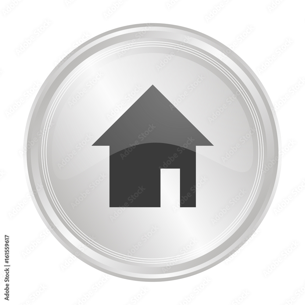 Haus Immobilie - Verchromter Button Haus Immobilie - Verchromter Button