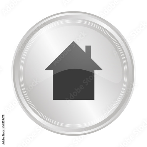 Haus Wohnung - Verchromter Button