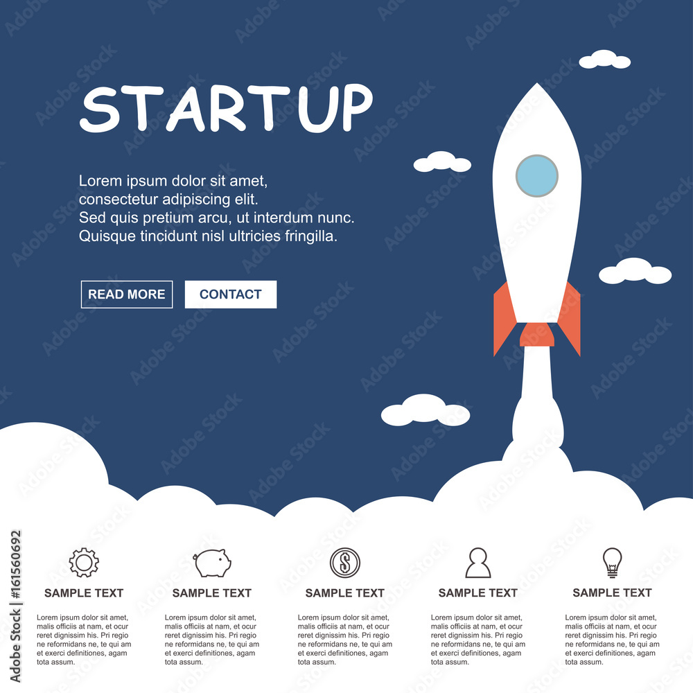 Start Up. Businessman rocket lift up. Concept business vector illustration Start Up. Businessman rocket lift up. Concept business vector illustration
