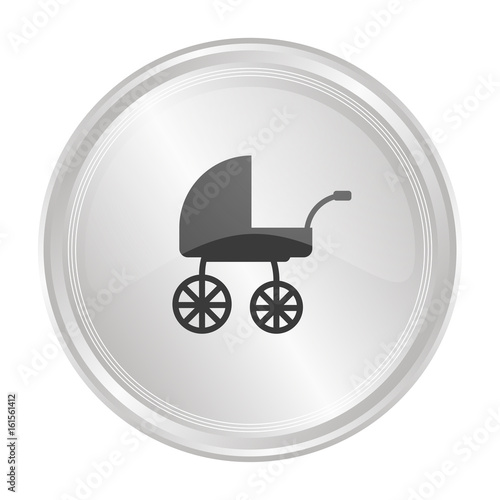 Kinderwagen retro - Verchromter Button