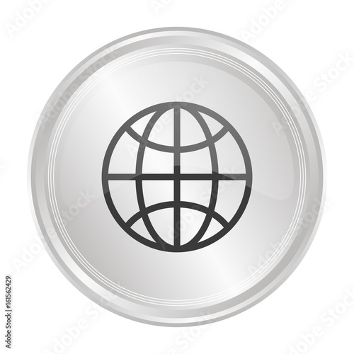 Internet Globus - Verchromter Button