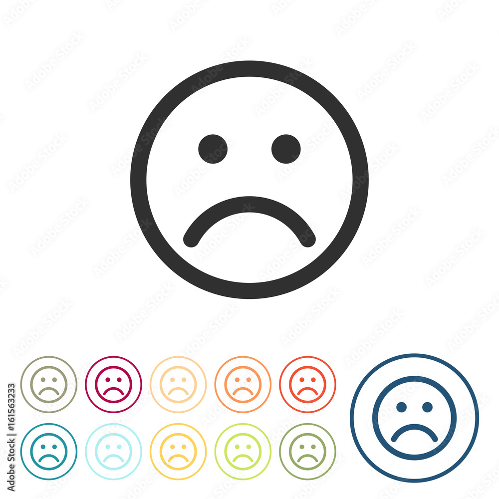 Fototapeta premium Runde Schaltflächen - Smiley - Unglücklich