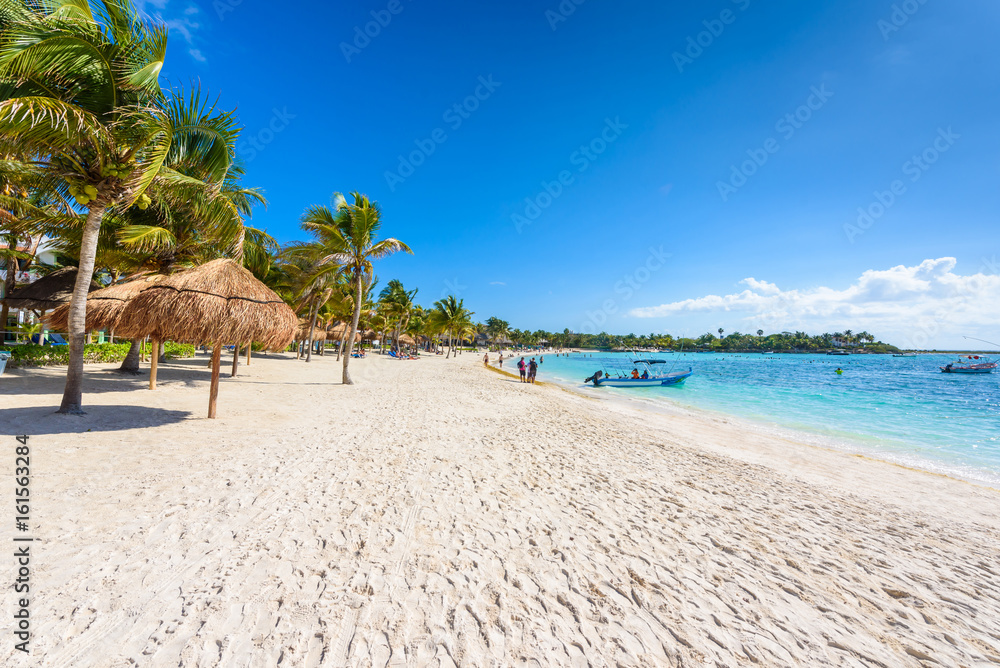 Obraz premium Akumal beach - paradise bay Beach in Quintana Roo, Mexico - caribbean coast