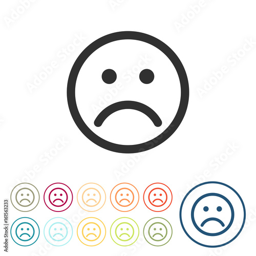 Runde Schaltflächen - Smiley - Unglücklich