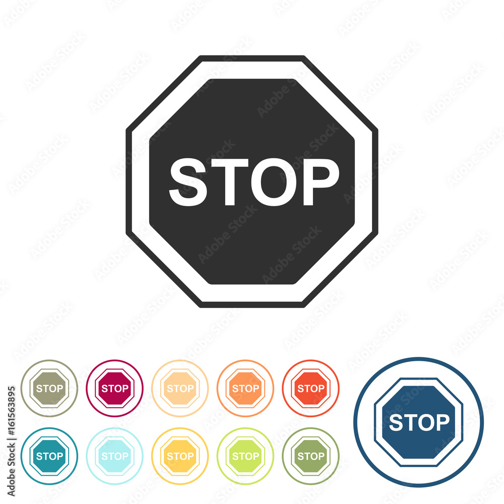 Runde Schaltflächen - Stop Schild