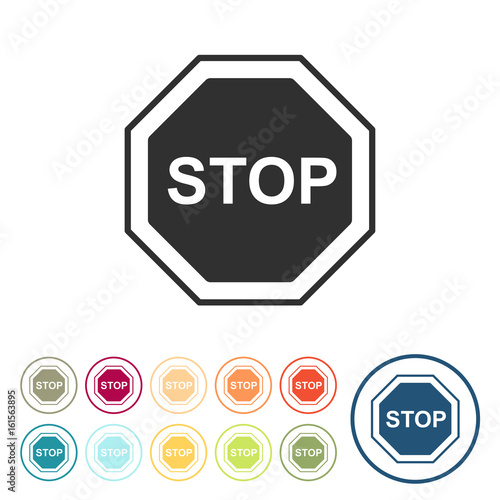 Runde Schaltflächen - Stop Schild