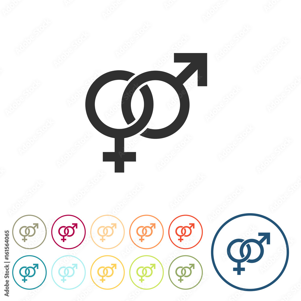 Runde Schaltflächen - Symbol für Männlich und Weiblich Runde Schaltflächen - Symbol für Männlich und Weiblich