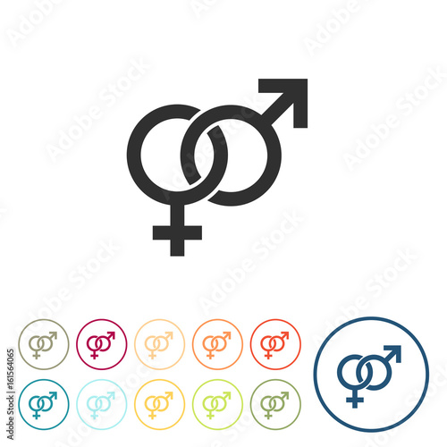 Runde Schaltflächen - Symbol für Männlich und Weiblich