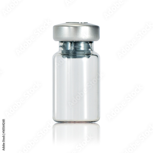 Glass medical ampoule vial with aluminium cap photo