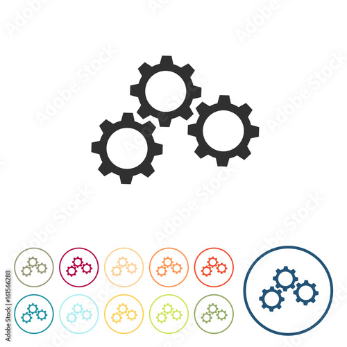 Runde Schaltflächen - Zahnräder - Optionen