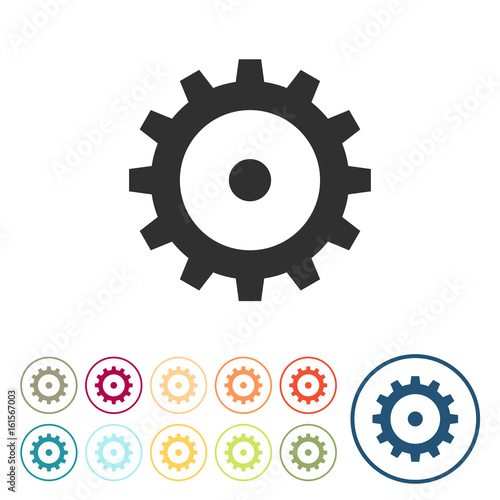 Runde Schaltflächen - Zahnrad - Symbol - Einstellungen