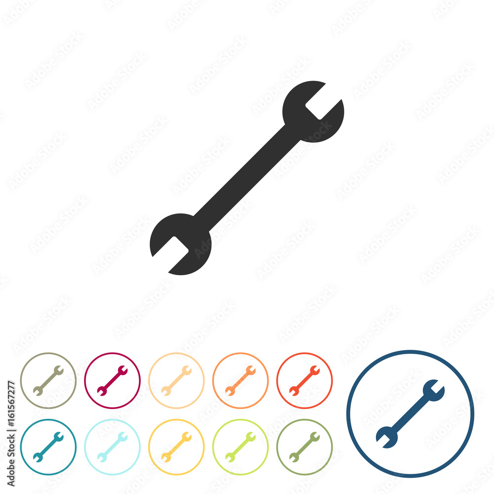 Runde Schaltflächen - Schraubenschlüssel - Reparatur Runde Schaltflächen - Schraubenschlüssel - Reparatur