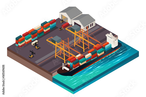 Isometric Design of a Shipping Port